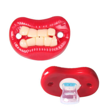 Chupeta divertida e fofa Red Lip Bpa grátis ABS para bebês personalizada